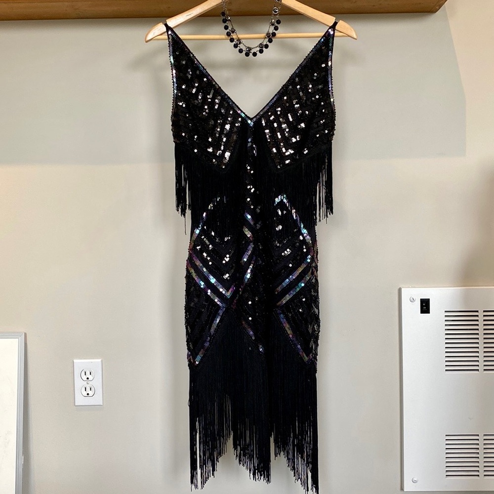 Black Great Gatsby Flapper Dress